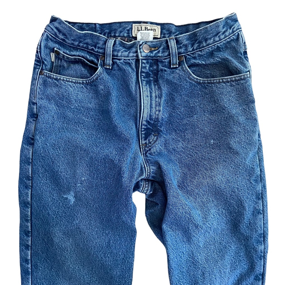 L.L. Bean Men's Flannel Lined Jeans Size 33 x 29 Classic Fit, Blue and Broken-In - Picture 4 of 12